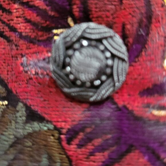 Vintage Norton McNaughton Velvet Floral Jacket Gold Threads Whimsey Goth - 12 - Picture 6 of 7